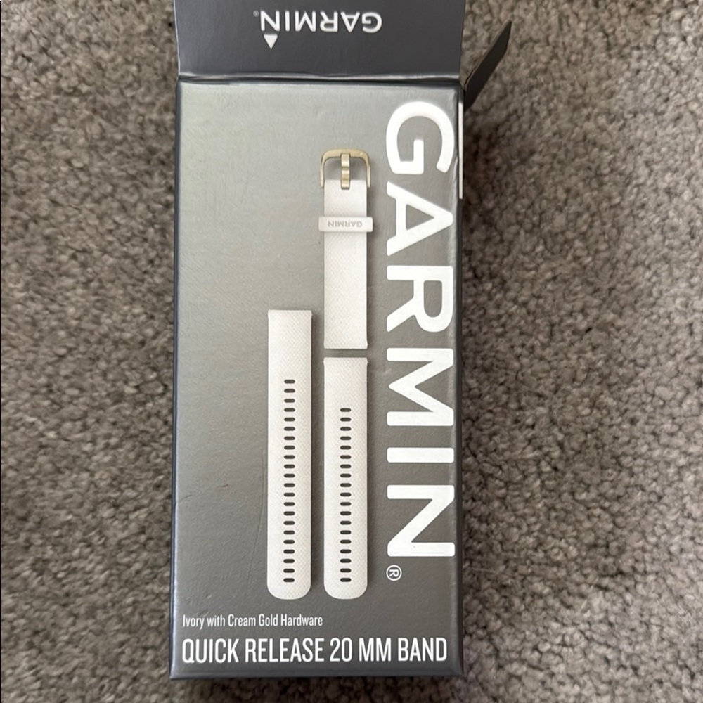 Garmin 20mm Quick Release Ivory Band with Gold Buckle